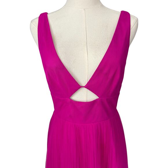 Monique Lhuillier Tulle Cut Out Midi Dress Pink Size 4 NWT - Picture 5 of 9